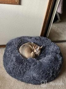 img 5 attached to Topmart Plush Calming Dog & Cat Bed - Washable Donut Cuddler For Anti Anxiety - 36" × 36", Beige