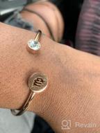 img 1 attached to Zuo Bao Minimalist Rose Gold Zodiac Sign Cuff Bracelet with Birthstone - Ideal Birthday Gift for Women and Girls review by Chris Durandis