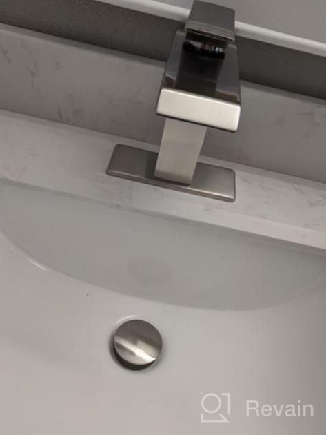 img 1 attached to Homevacious Black & Gold Vessel Sink Faucet - Single Handle Modern Waterfall Bathroom Tap W/ Pop Up Drain & Supply Line review by Jonathan Davenport