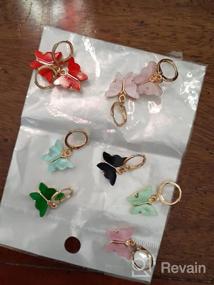 img 5 attached to YUNXI Butterfly Earrings Colorful Acrylic