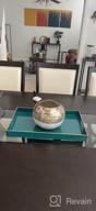 img 1 attached to Stylish Mint Green Round Tray With Handles - Perfect For Coffee Table Or Bathroom Decor - 13" Plastic Serving Tray For Ottoman Or Tea review by Joe Taniguchi