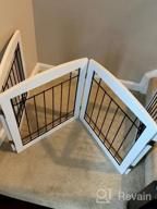 img 1 attached to PAWLAND Wire Free Standing Pet Gate For Dogs, Foldable Dog Safety Fence Indoor Doorway Stairs 80" Wide 24" Height 4 Panels White review by Bob Ramthun