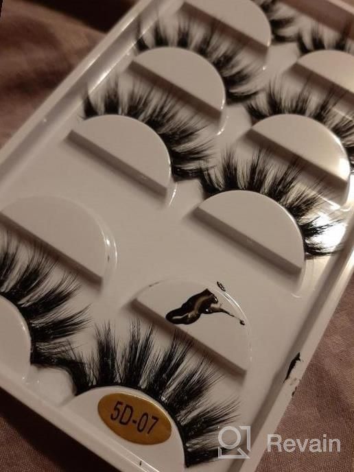 img 1 attached to Vibrant Colored 6D Russian D Curl Lash Strips: Veleasha Lashes Faux Mink 5 Pairs Pack (Red-C05) review by Jenna Hicks