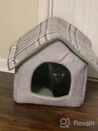 img 1 attached to Gray Cozy Pet Bed House Cave Sleeping Nest For Cats And Small Dogs By Hollypet review by Chris Fisher