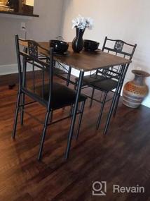 img 3 attached to VECELO Black Dining Table Set with 4 Chairs [Includes 4 Placemats] - Enhanced SEO