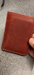 img 7 attached to Организуйте cтильно: Ручная работа, минималистичный двухскладочный кошелек из натуральной кожи для кредитных карт