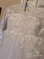 img 1 attached to Abaowedding Kids Trailing Gowns with Lace Embroidery and Sheer Long Sleeves review by Mark Raj