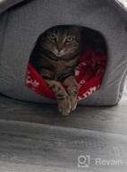 img 1 attached to Gray Cozy Pet Bed House Cave Sleeping Nest For Cats And Small Dogs By Hollypet review by Jon Thompson