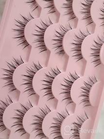 img 5 attached to Lanflower Manga-Inspired False Lashes, Set Of 10 Pairs: Spiky, Wispy, And Natural-Looking Anime Eyelashes Perfect For Japanese Cosplay And Korean-Inspired Makeup Looks