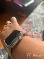 img 1 attached to Stylish & Protective Apple Watch Band: Silver Bling Case With Tempered Glass Screen Protector For IWatch Series 3/2/1 (42Mm) review by Roberta Henderson