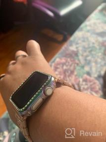 img 6 attached to Stylish & Protective Apple Watch Band: Silver Bling Case With Tempered Glass Screen Protector For IWatch Series 3/2/1 (42Mm)