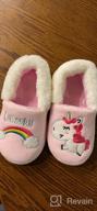 img 1 attached to Adorable Kids Unicorn House Slippers - Dinosaur Theme for Cosy Winter Feet (Toddler/Little Kid) review by Ali Lariosa