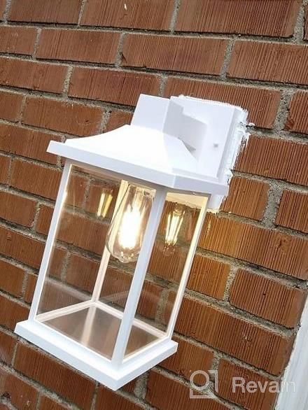 img 1 attached to FUDESY Dusk To Dawn Sensor Outdoor Wall Lantern - Waterproof Porch Light Fixture With E26 LED Bulb For Front Door, House, White, 3000K review by Brandon Vox