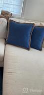 img 1 attached to Navy Blue 18X18 Inch Outdoor Pillow Cover With Burlap Linen Trim And Tailored Edges - Phantoscope Farmhouse Decorative Throw Pillow. review by Mysocalled Gaultier