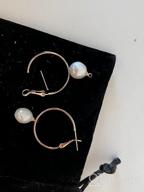 img 1 attached to Handmade Gold Hoop Earrings With Charms And Fashionable Pearl Drops - Elegant Karma Circle Jewelry For Women. Lightweight Pearl Earrings Perfect For Christmas Gifts! review by Wilbert Luoma