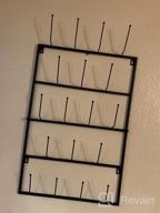 img 1 attached to MyGift Black Metal Wall Mounted Coffee Mug Holder Rack With 5 Tier, Hanging Mug And Cup Storage Organizer With 18 Hooks review by Jim Bodnarchek