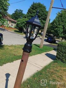 img 5 attached to 🏮 Set of 2 Electric Exterior Lamp Post Lights - FUDESY Outdoor Post Lights with Pier Mount Base, LED Bulbs included – Anti Corrosion Bronze Pole Lanterns for Garden, Patio, Pathway