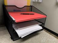 img 1 attached to Mesh Office File Organizer With 4 Sliding Trays - Desk Organizer For Documents, Mail, Paper, Letters & Files Holder & Sorter review by Charles Osguthorpe