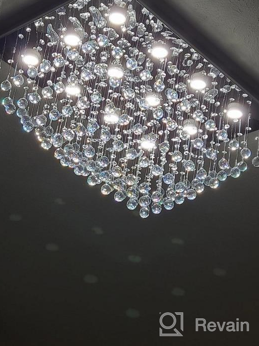 img 1 attached to Saint Mossi 12-Lights Modern Chandelier K9 Crystal Chandelier Light Fixture By Raindrop Chandelier Design,Modern Flush Mount Ceiling Light Fixtures,H16 X W22 X L31 review by Imran Roach