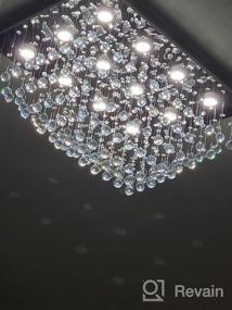 img 6 attached to Saint Mossi 12-Lights Modern Chandelier K9 Crystal Chandelier Light Fixture By Raindrop Chandelier Design,Modern Flush Mount Ceiling Light Fixtures,H16 X W22 X L31