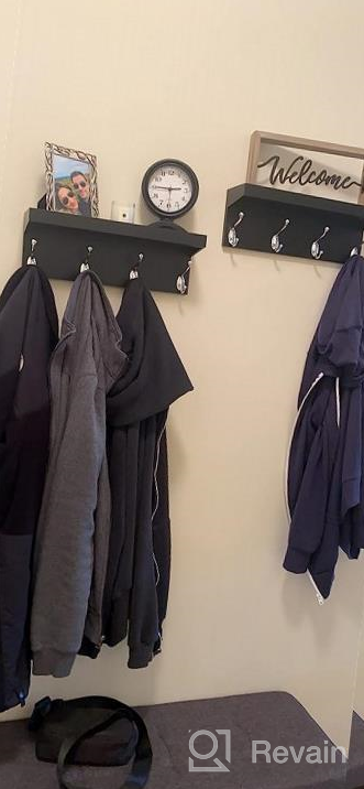 img 1 attached to Set Of 2 AHDECOR Wall Mounted Coat Rack & Hanging Shelf W/ 4 Durable Hangers - Black review by Jamie Hill