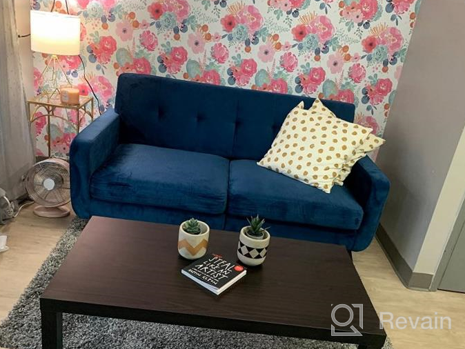 img 1 attached to Stylish HONBAY Grey Velvet Loveseat: Elegant 2-Seater Sofa with Wood Legs for Small Spaces, Bedroom, Office review by Antonio Lofton