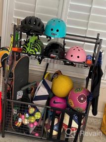 img 7 attached to Mythinglogic Garage Storage System With Baskets And Hooks - Ideal Sports Equipment Organizer And Garage Ball Storage For Indoor/Outdoor Use