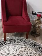 img 1 attached to Velvet Burgundy Swoop Arm Living Room Chairs - HomePop review by Fred Alexander