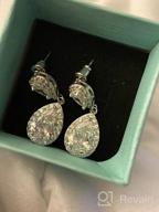 img 1 attached to Earrings Bridesmaids Zirconia Teardrop Anniversary Girls' Jewelry review by Maria Ward