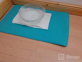 img 8 attached to Taglory Dog Bowl Mat, Large 21" L X 14.5" W Pet Food Mat, Non Slip Silicone Dog Cat Mat For Food And Water, Gray