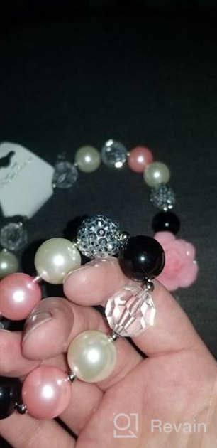 img 1 attached to 💖 Charmingly Cute Rose Chunky Bubblegum Necklace and Bracelet Set: Perfect Girls' Birthday Day Gift by Vcmart review by Sarah Gonia