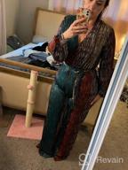 img 1 attached to CutieLove Women'S Multicolor Print V-Neck Jumpsuit With Belt - Sexy Casual Long Sleeve Wide Leg Pants For Stylish Comfort review by Krystal Marie