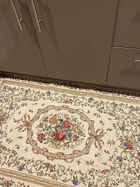 img 1 attached to UKELER Vintage Rustic Shabby Rose Rugs Luxury Soft Elegant Traditional Rugs Accent Floral Floor Rugs Carpet For Home Living Room/Bedroom (78.7''X55'', Country Rose) review by Josh Fox