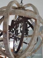 img 1 attached to Add A Rustic Charm To Your Home With KunMai'S Weathered Wooden Globe Chandelier review by Ben Daugherty