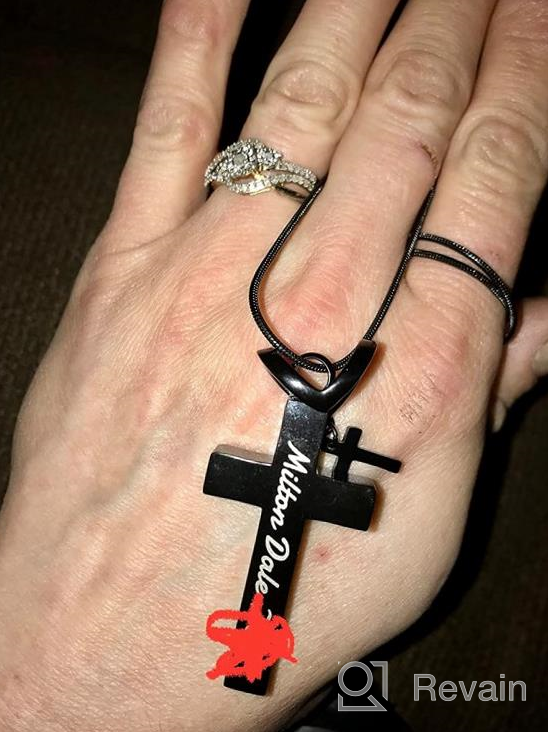 img 1 attached to 💖 Forever in My Heart - Personalized Birthstone Double Cross Urn Pendant | Cremation Jewelry for Ashes | Cross Ashes Keepsake review by Dennis Black