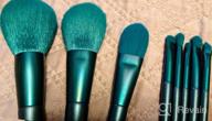 img 1 attached to Eigshow Premium Synthetic Makeup Brush Set For Foundation, Powder, Concealer, Blending, Eye Shadow And Face Kabuki - Jade Green Makeup Brush Sets With Cylinder review by Eric Owens