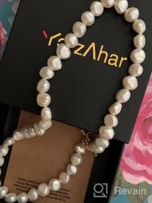 img 7 attached to YorzAhar Murano Glass Love Heart Pearl Necklace, 7-8.5Mm Baroque Pearls Strand Chain For Women Gifts