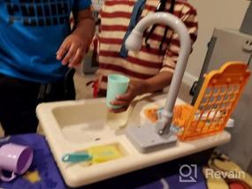 img 6 attached to Раковина BOBXIN Play с проточной водой, детская кухонная игрушечная раковина для девочек, ролевая игра, электронная посудомоечная машина, набор кухонных игрушек для воды с модернизированным рабочим краном и посудой, игровой набор для мальчика-малыша