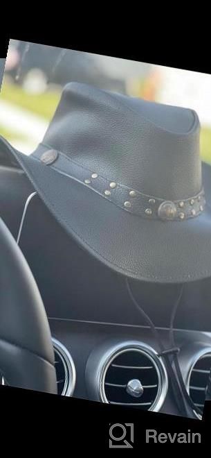 img 1 attached to Men'S Durable Leather Outback Cowboy Hat - Shapeable Western Hat For Men review by Brandon Fernandez