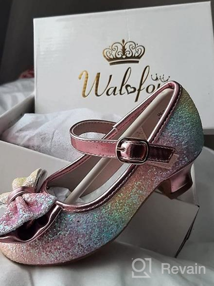 img 1 attached to Walofou Glitter Princess Ballerina Iridescent Girls' Flat Shoes review by Montrell Copeland