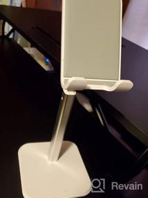 img 8 attached to 📱 Подставка для мобильных телефонов apiker - регулируемая высота и угол наклона, противоскользящая взвешенная основа - совместима с iPhone 13 12 Pro Max/Mini/XS/XR, всеми устройствами от 4 до 7,9 дюймов - Белый.