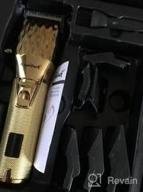 img 1 attached to Polished Gold AmeriLuck Cordless Professional Hair Clippers Kit: Digital Battery Status Display & USB Rechargeable, 300Min Long Duration. review by Caitlin Marie