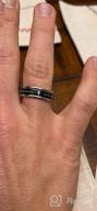 картинка 1 прикреплена к отзыву ✝️ ALEXTINA 7MM Черные нержавеющие стальные кольца с библейскими стихами: Исаия 41:10 Иисус 1:9 - идеальные христианские вращающиеся обручи для свадеб, размер с 6 по 12 от Nguyen Taylor