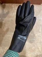 img 1 attached to Schwer 3 Pairs Neoprene Chemical Resistant Gloves, Heavy Duty Industrial Rubber Gloves Cleaning Waterproof Reusable Dishwashing Household, Acid & Alkali, Oil Resistant Non-Slip, With Bamboo Fiber Liners(3 Pairs, L) review by Leo Govindan