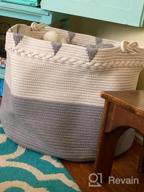 img 1 attached to XXXL Cotton Rope Blanket Basket 22In X 22In X 16In For Towel, Toys, Diaper Laundry Storage - TerriTrophy Woven Hamper review by Matt Tebow