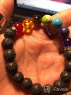 img 1 attached to Cherry Tree Collection Chakra Stretch Bracelet: Genuine 8mm Gemstones, Sterling Silver Spacers. Perfect for Men/Women. Choose from Small, Medium, or Large Sizes! review by Jay Meza
