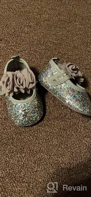 img 1 attached to Premium Isbasic Toddler Pincess Christening Baptism Girls' Flats: Stylish & Comfortable Shoes review by Tina Waters