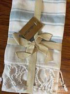 img 1 attached to Folkulture Boho Hand Towels: Decorative 100% Cotton Set Of 2 For Bathroom With Tassels In Cabana Blue review by Alexis Bishop