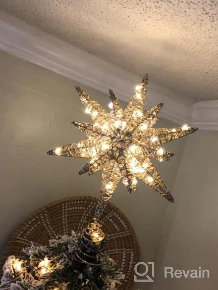 img 1 attached to 🌟 Lewondr Silver Christmas Star Tree Topper with Lights - Battery Powered Bethlehem Star Lighted Xmas Tree Ornament for Indoor Holiday review by Gabe Evans