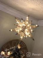 img 1 attached to 🌟 Lewondr Silver Christmas Star Tree Topper with Lights - Battery Powered Bethlehem Star Lighted Xmas Tree Ornament for Indoor Holiday review by Gabe Evans